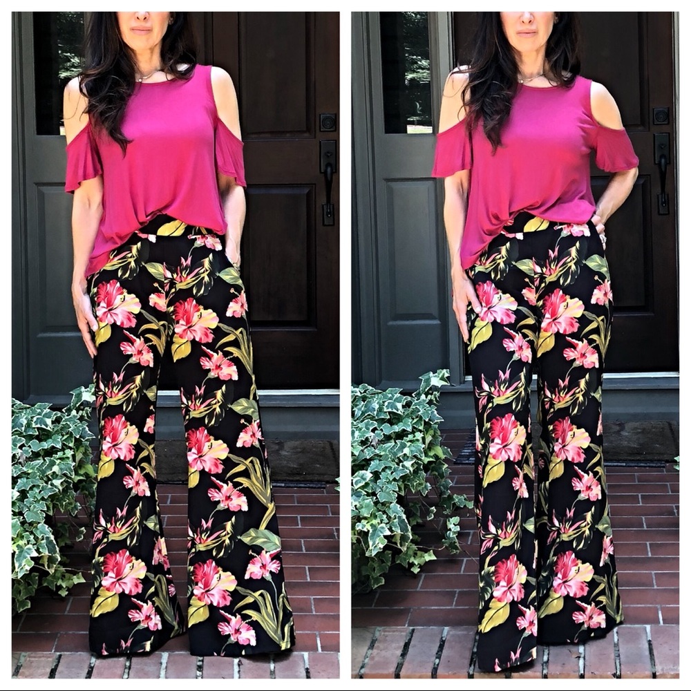 Dark plum/red  cold shoulder round hem top - Picture 5 of 8